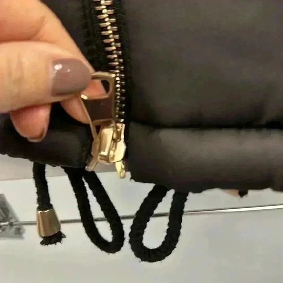 TOPSHOP Matilda Puffer hooded Coat in Black Size 2 - Picture 6 of 8